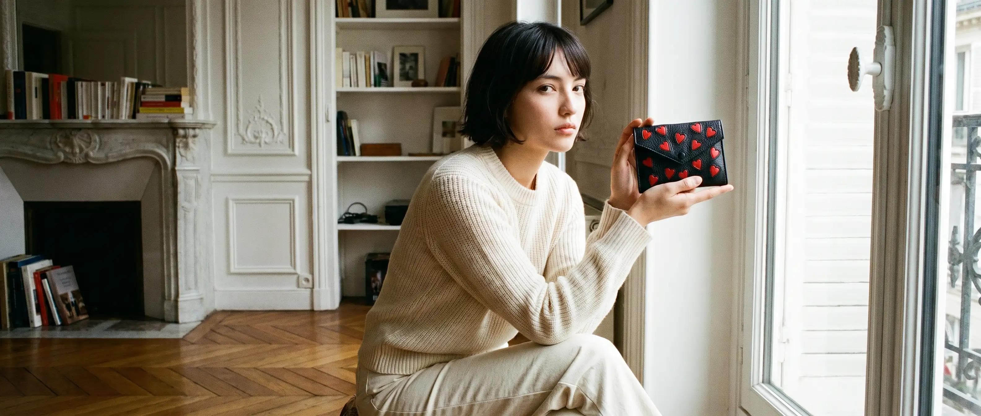 Étui passeport cuir tannage végétal Suki Paris fait main rue Labie