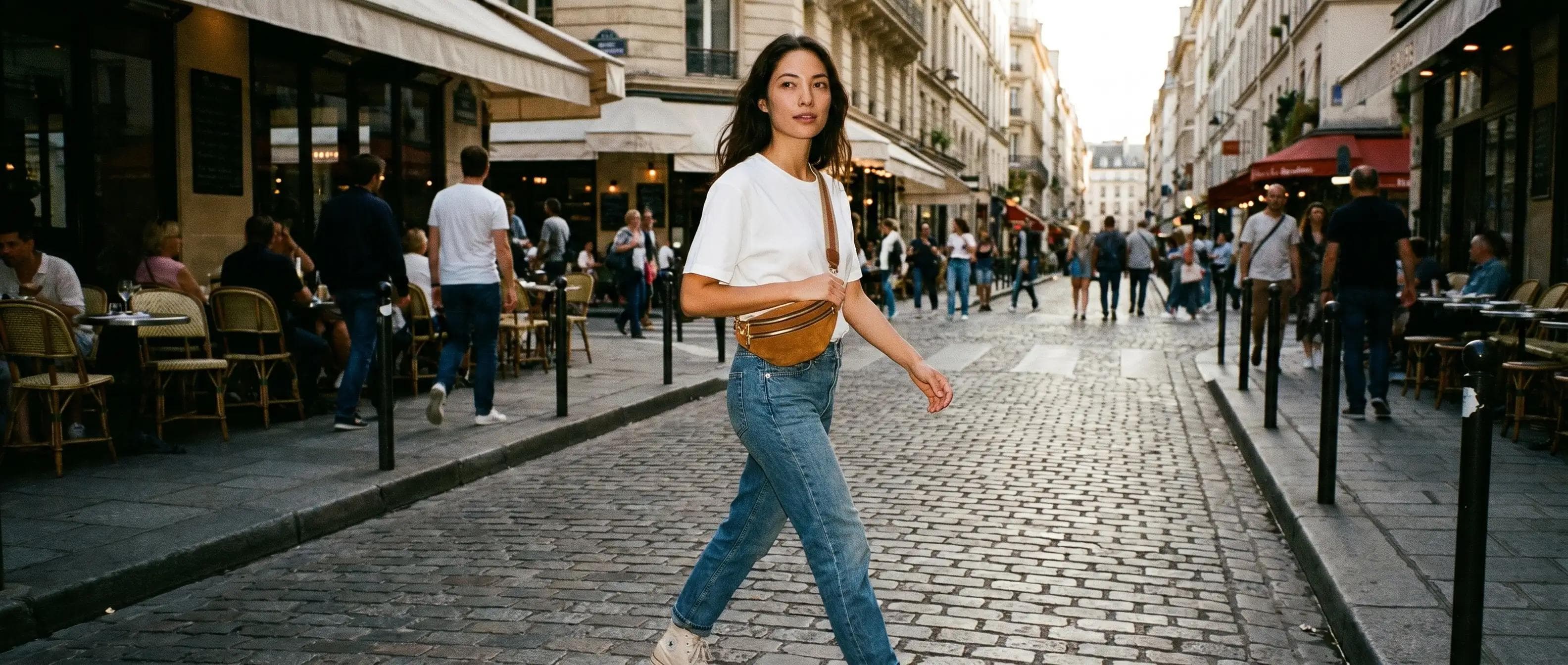 Sac banane en cuir femme Suki Paris — pleine fleur tannage végétal, fait main