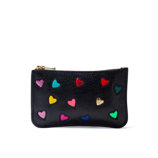 Portefeuille haut de gamme en cuir italien. Collection coeurs imaginée et confectionnée en petite série à Paris. Slow fashion pop et pratique.