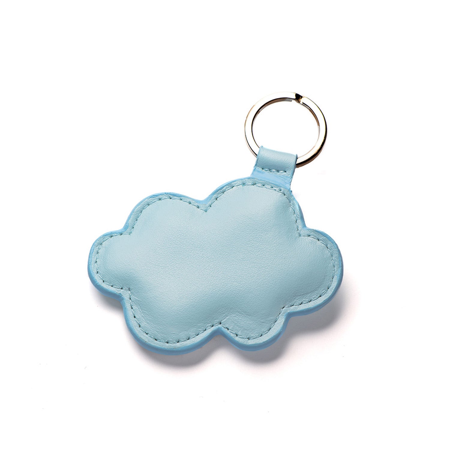 Porte-clé nuage bleu, créateur français, made in Paris.Maroquinerie artisanale.Petite série et mode éco-responsable