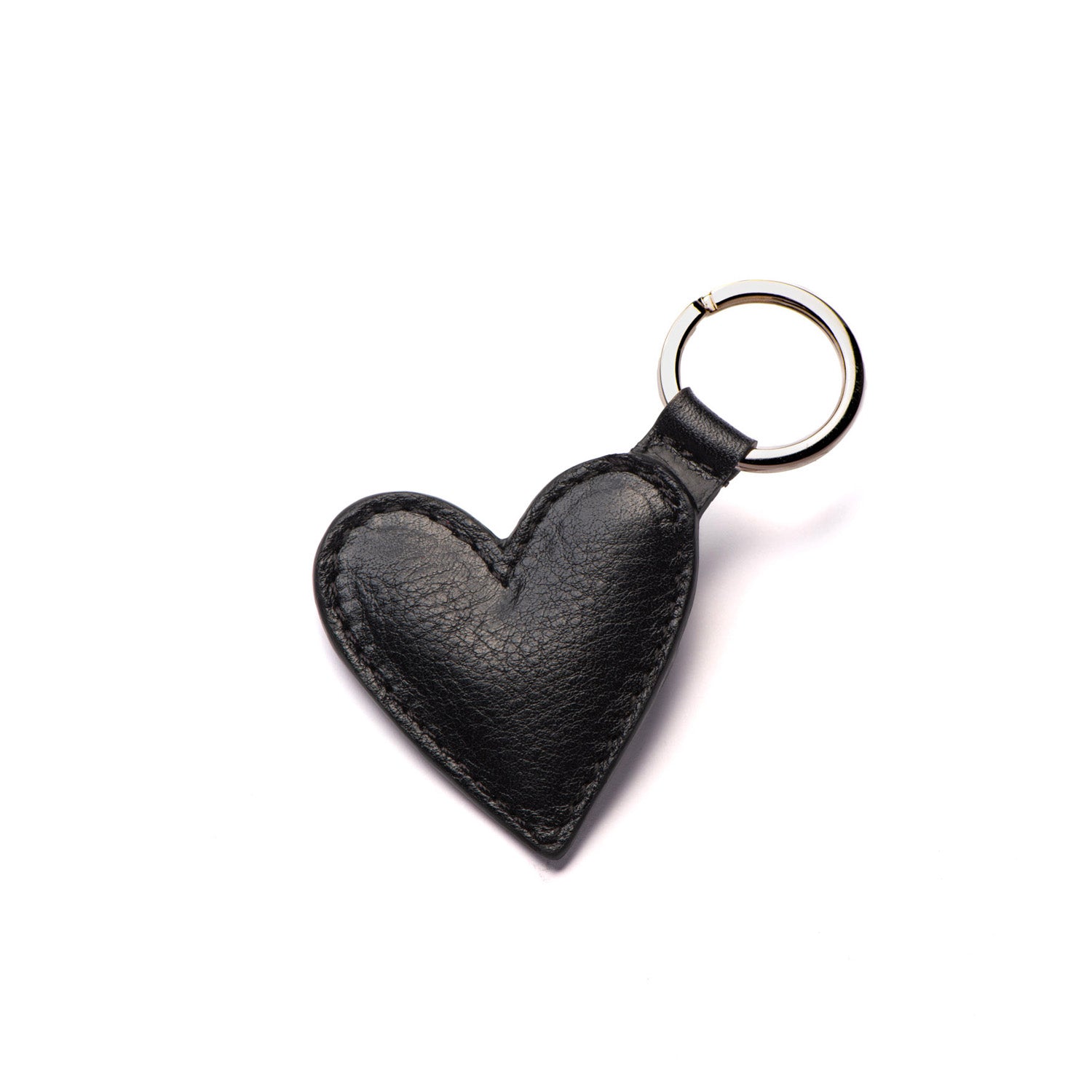 Porte-clé en cuir noir upcyclé. Petite maroquinerie créative made in France. Idée cadeau avec option de personnalisation.